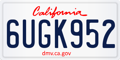 CA license plate 6UGK952