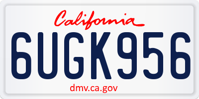 CA license plate 6UGK956