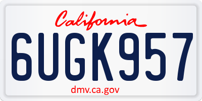 CA license plate 6UGK957