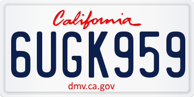 CA license plate 6UGK959