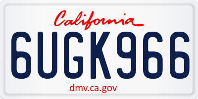 CA license plate 6UGK966