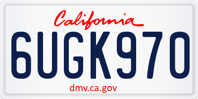 CA license plate 6UGK970