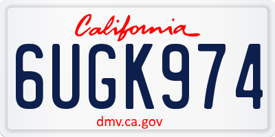 CA license plate 6UGK974