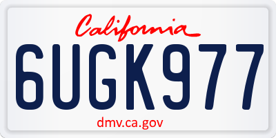 CA license plate 6UGK977
