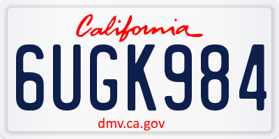 CA license plate 6UGK984