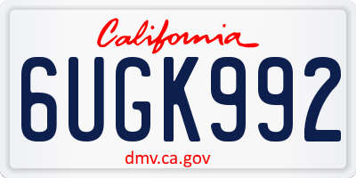 CA license plate 6UGK992