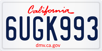 CA license plate 6UGK993