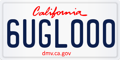 CA license plate 6UGL000