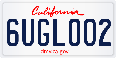 CA license plate 6UGL002
