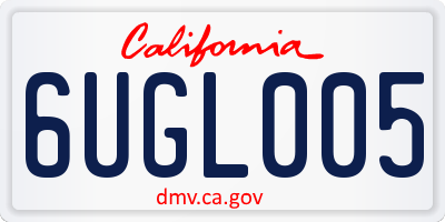 CA license plate 6UGL005