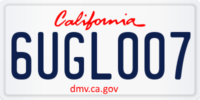 CA license plate 6UGL007