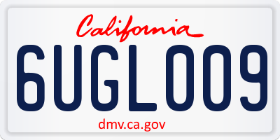 CA license plate 6UGL009