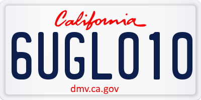 CA license plate 6UGL010