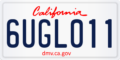 CA license plate 6UGL011