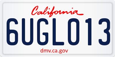 CA license plate 6UGL013