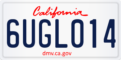 CA license plate 6UGL014