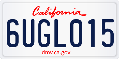CA license plate 6UGL015