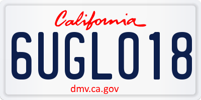 CA license plate 6UGL018