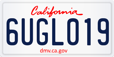 CA license plate 6UGL019