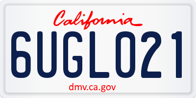 CA license plate 6UGL021