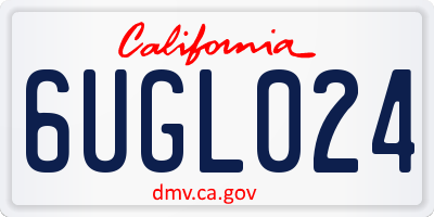 CA license plate 6UGL024
