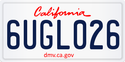 CA license plate 6UGL026