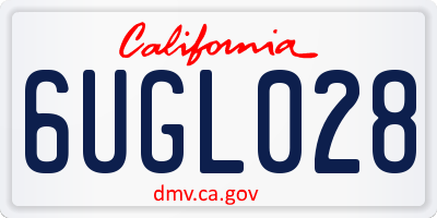CA license plate 6UGL028