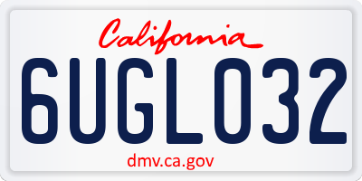 CA license plate 6UGL032