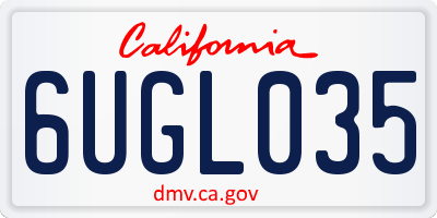 CA license plate 6UGL035