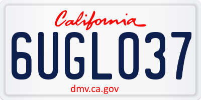 CA license plate 6UGL037