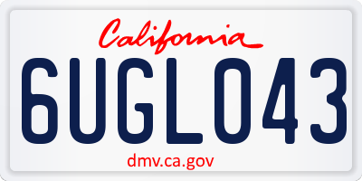 CA license plate 6UGL043