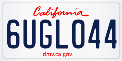 CA license plate 6UGL044