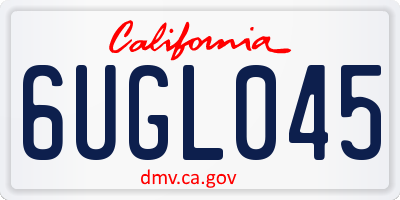 CA license plate 6UGL045