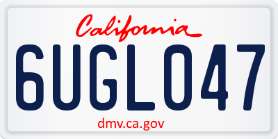 CA license plate 6UGL047