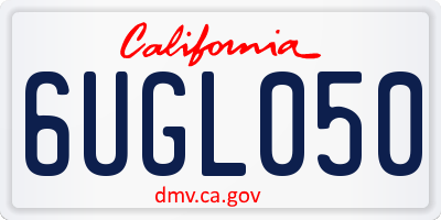 CA license plate 6UGL050
