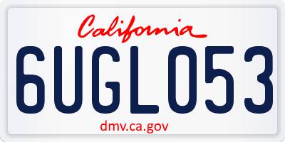 CA license plate 6UGL053