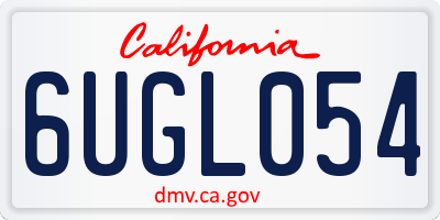 CA license plate 6UGL054