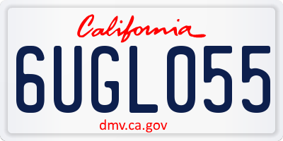 CA license plate 6UGL055