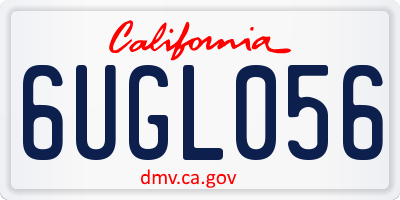 CA license plate 6UGL056