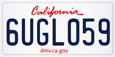 CA license plate 6UGL059