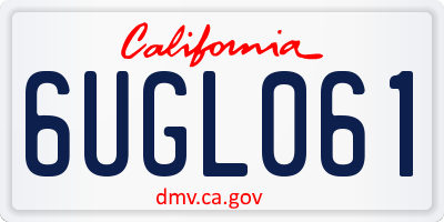 CA license plate 6UGL061
