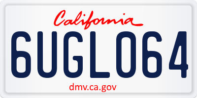 CA license plate 6UGL064