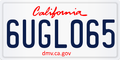 CA license plate 6UGL065