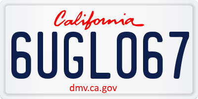 CA license plate 6UGL067