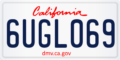 CA license plate 6UGL069