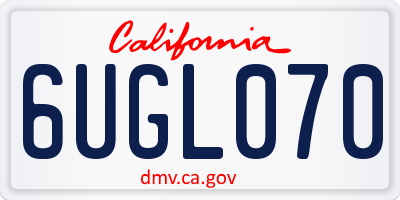 CA license plate 6UGL070