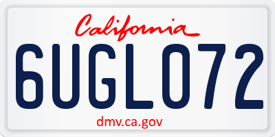 CA license plate 6UGL072