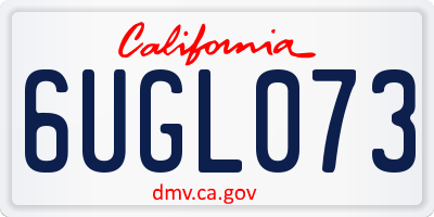 CA license plate 6UGL073