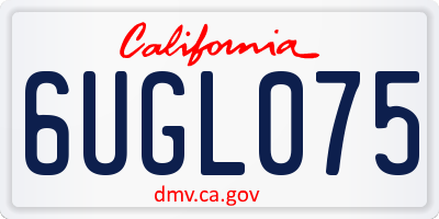 CA license plate 6UGL075