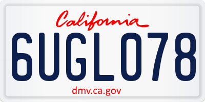 CA license plate 6UGL078